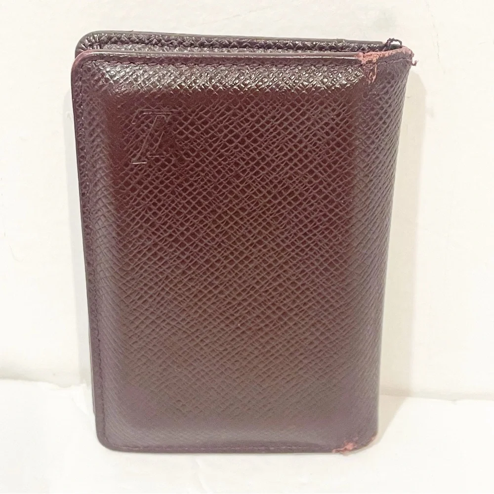 Louis Vuitton Bordeaux Taiga Leather‎ Card Bifold Wallet Pocket Organizer
